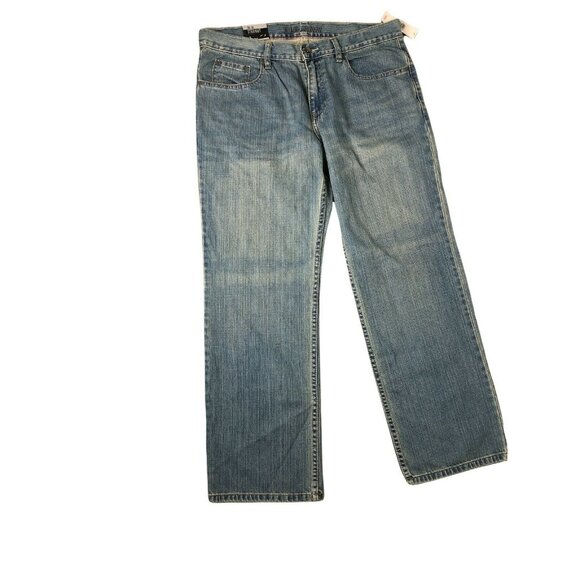 Old Navy Jeans Straight Leg Mens 34x30 Distressed NWT Medium Wash Pants Trousers - Picture 8 of 12